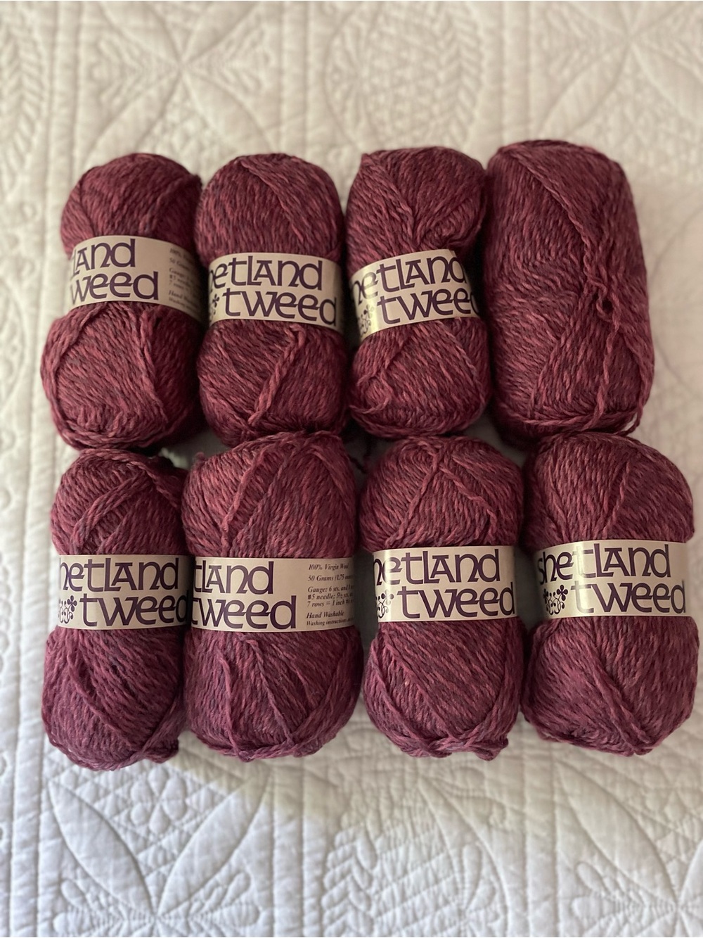 Brunswick Yarns Vintage Shetland Tweed 100% Wool 50 Grams / 1.75 Oz Yarn Lot 8ct
